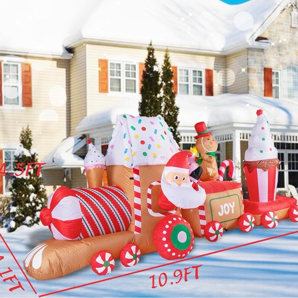 Festive Santa Train Inflatable Decoration - Picture 2 of 2